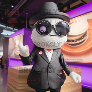 Lavender Ramen mascot costume character dressed with a Tuxedo and Sunglasses