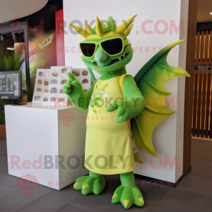Lime Green Dragon mascotte...