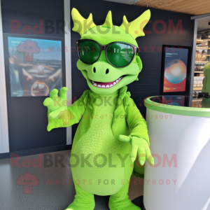 Lime Green Dragon mascotte...