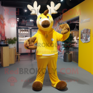 Yellow Elk mascotte kostuum...