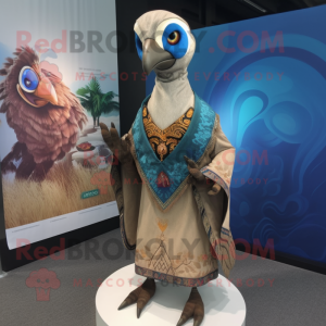 Tan Peacock maskot kostume...