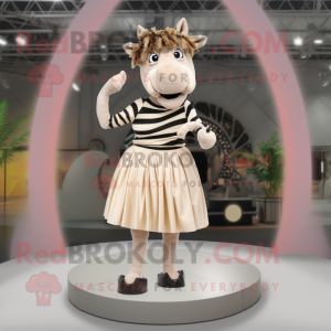 Beige Zebra mascotte...