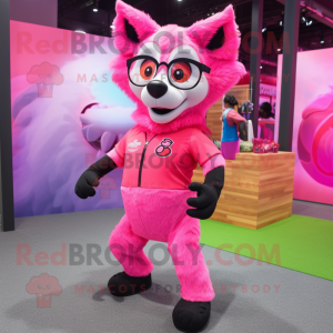 Pink Wolf mascotte kostuum...