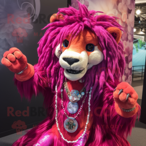 Magenta Tamer Lion maskot...