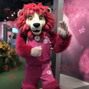 Magenta Tamer Lion maskot...