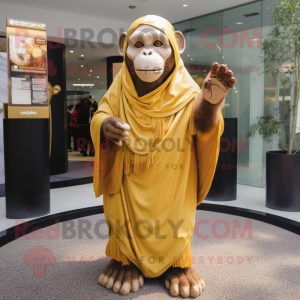 Gouden Chimpansee mascotte...