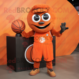 Rust Basketball Ball mascot costume character dressed with a Jumpsuit and Wallets