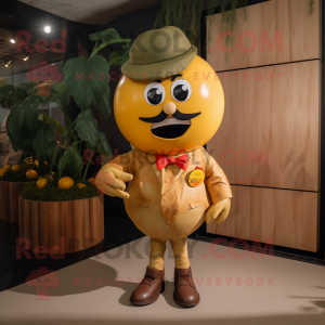 Gold Tomato maskot kostym...