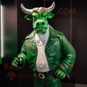 Green Bull maskot drakt...
