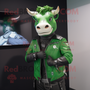 Green Bull maskot kostume...