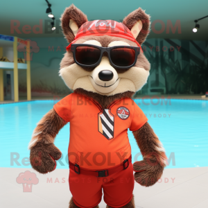 Red Raccoon mascotte...