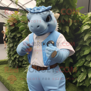 Sky Blue Glyptodon maskot...