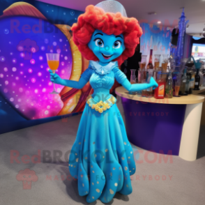 nan Mermaid mascot costume character dressed with a Cocktail Dress and Hat pins