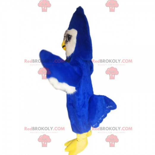 Mascotte d'oiseau bleu majestueux. Costume d'oiseau bleu -