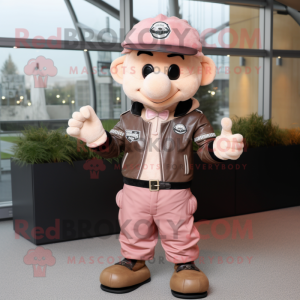 Tan Pink maskot kostume...