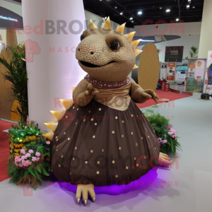 Brun Ankylosaurus maskot...