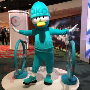 Teal Unicyclist mascotte...