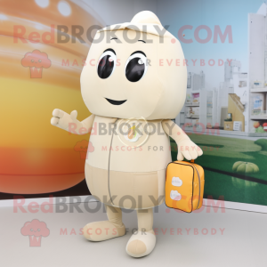 Beige Abrikos maskot...