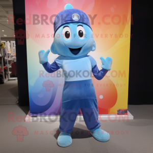 Blue Rainbow maskot kostym...