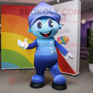 Blue Rainbow maskot kostym...