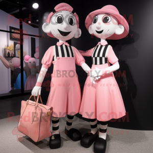 Pink Mime maskot kostume...