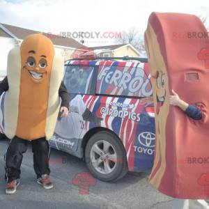 Giant white and orange hot dog mascot - Redbrokoly.com