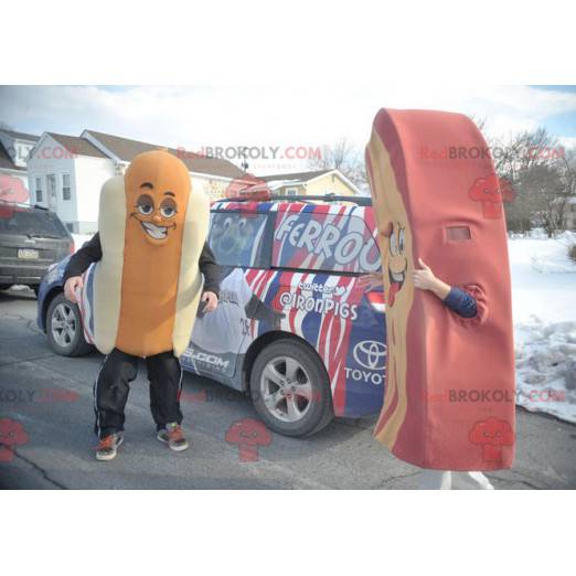 Giant white and orange hot dog mascot - Redbrokoly.com