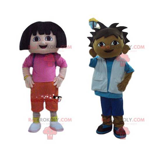 Dupla de mascote exploradora. Explorers Costume Duo -