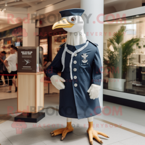 Navy Seagull maskot kostume...