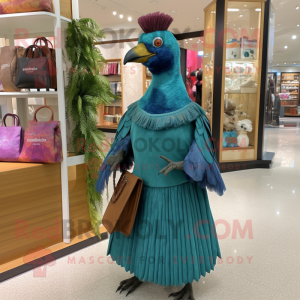 Teal Pheasant maskot kostym...