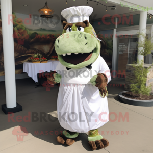Olive Bbq Ribs mascot costume character dressed with a Wedding Dress and Bow ties