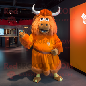 Orange Yak mascotte kostuum...