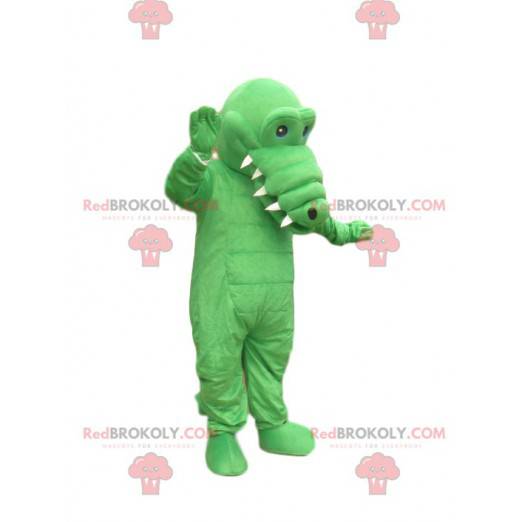 Mascotte coccodrillo verde. Costume di Crcocodile -