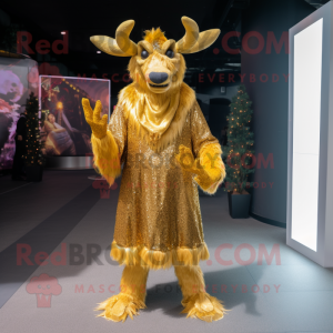 Goldene Rentier Maskottchen...