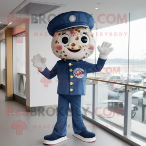 Navy Pizza mascot costume character dressed with a Skinny Jeans and Hairpins