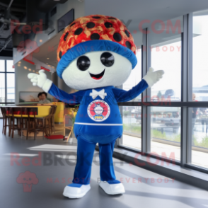 Navy Pizza mascot costume character dressed with a Skinny Jeans and Hairpins