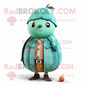 Teal Melon maskot kostym...