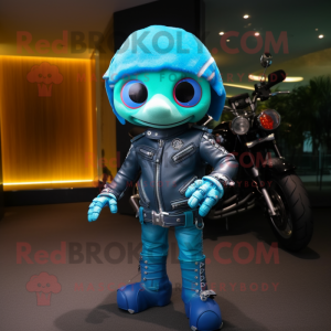 Cyan Rainbow maskot drakt...