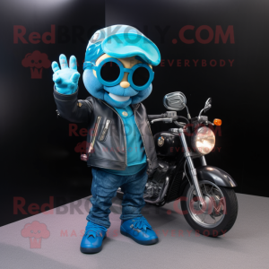 Cyan-Regenbogen Maskottchen...