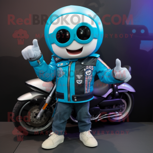 Cyan Rainbow maskot kostym...