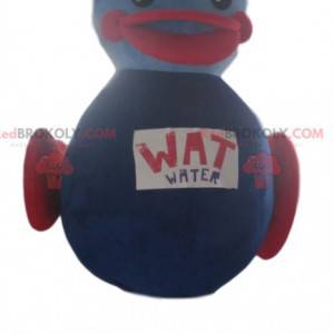 Mascotte de canard violet gonflable. Costume de canard -