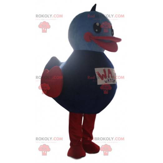 Mascotte de canard violet gonflable. Costume de canard -