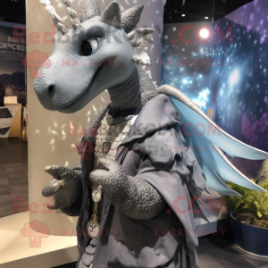 Gray Dragon maskot kostume...