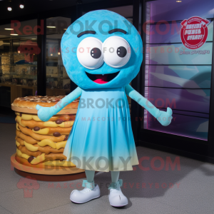 Cyan Bagels maskot drakt...