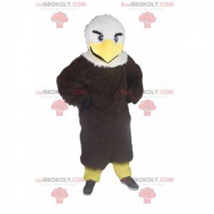 Golden eagle mascot with beautiful plumage. Golden eagle