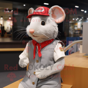 nan Rat mascot costume character dressed with a Pencil Skirt and Caps