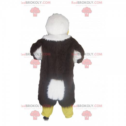 Golden eagle mascot with beautiful plumage. Golden eagle