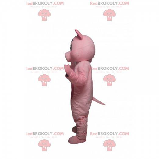 Pink gris maskot med en dejlig hvid snude - Redbrokoly.com