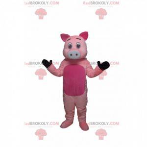 Mascote porco rosa, com um lindo focinho branco - Redbrokoly.com