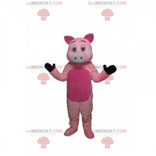 Pink pig mascot, with a nice white snout - Redbrokoly.com